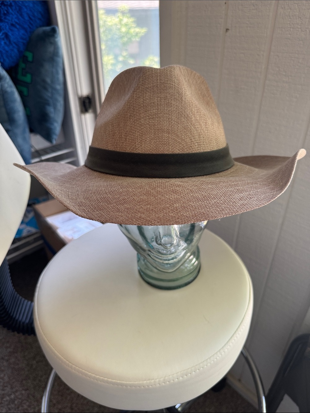 Men's Brown Straw Rancher Hat with Black Band